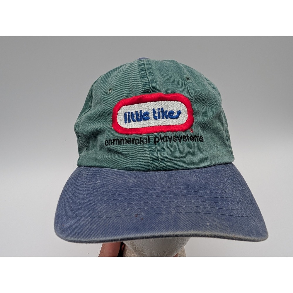 Vintage Little Tikes Commercial Playsystems Hat Kaizen Team Green Blue Two Tone